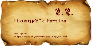 Mikustyák Martina névjegykártya